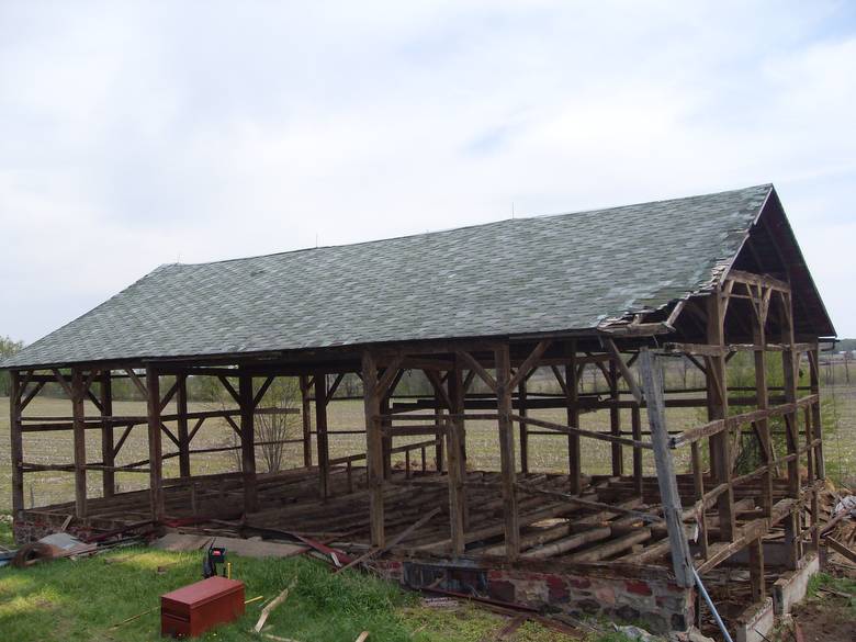 Shafer Barn Exterior with Siding Removed